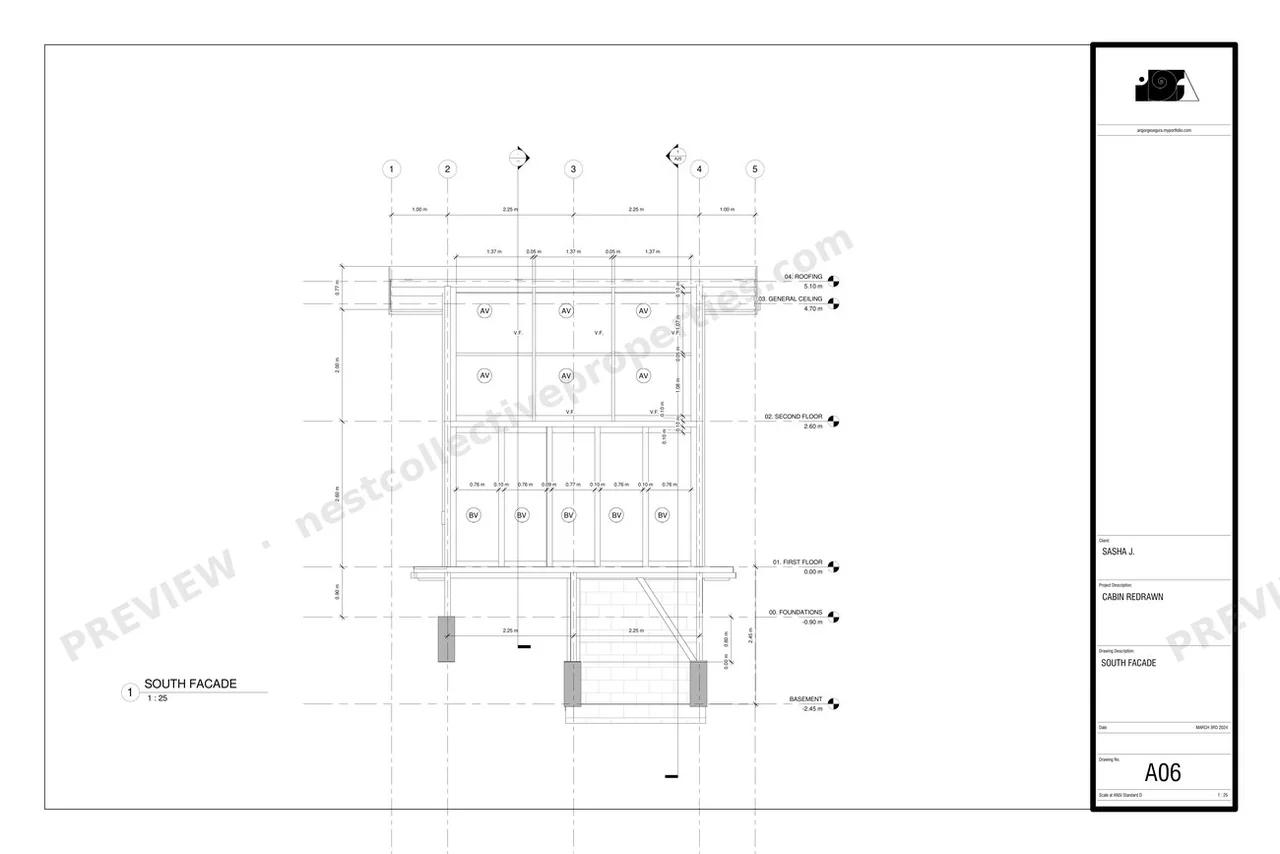 Sheet A06 — South elevation